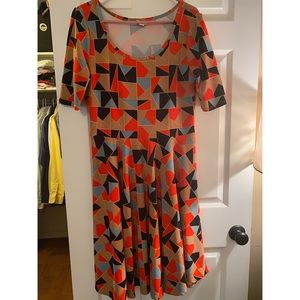 LuLaRoe Orange Abstract Pattern Nicole